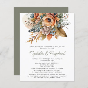 Papier Budget Boho Fall Florals Sage Bohemian Mariage