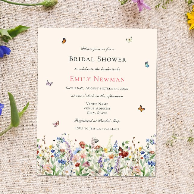 Papier Budget Boho Fleur sauvage Butterflies Fête des mar (Créateur téléchargé)