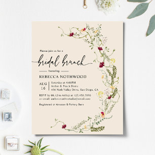 Papier Budget Boho Floral Bridal Brunch Invitation