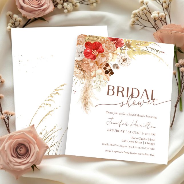 Papier Budget Boho Floral | Invitation de douche nuptiale (Créateur téléchargé)