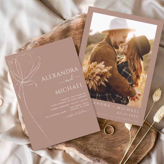 Papier Budget Boho Floral Wedding Invitations (Créateur téléchargé)