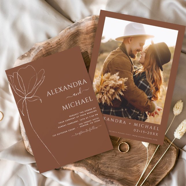Papier Budget Boho Floral Wedding Invitations (Créateur téléchargé)