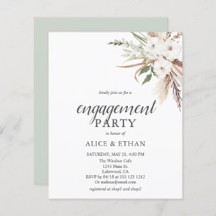 Papier Budget Boho Green Pampa Grass Engagement Party