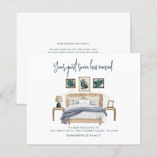 Papier Budget Boho Nous avons déménagé Faire-part de démé