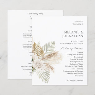 Papier Budget Boho Pampas Cérémonie de Mariage Grass & Be
