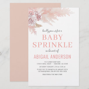 Papier Budget Boho Pampas Grass Baby Sprinkle Invitation