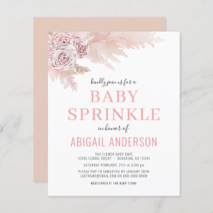 Papier Budget Boho Pampas Grass Baby Sprinkle Invitation
