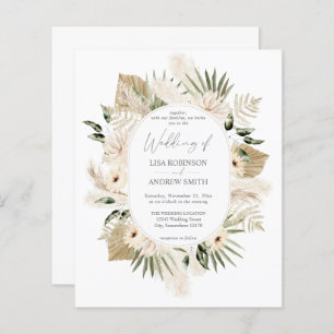 Papier Budget Boho Pampas Grass & Beige Floral Mariage