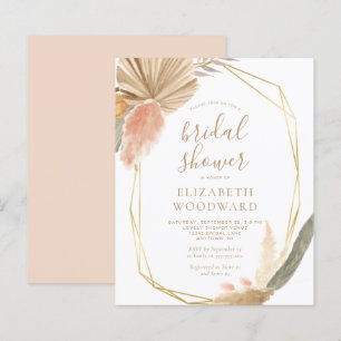 Papier Budget Boho Pampas Grass nuptiale de douche Invita