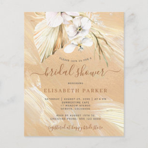 Papier Budget boho pampas herbe nuptiale invitation douch