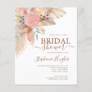 Papier Budget Boho Pampas Rustique Douche nuptiale Invita