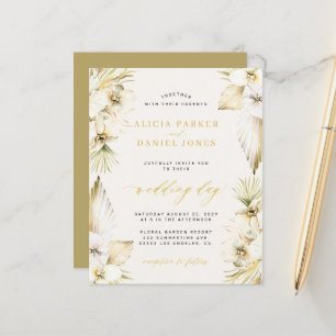 Papier Budget boho pampas tropicale faire-part de mariage