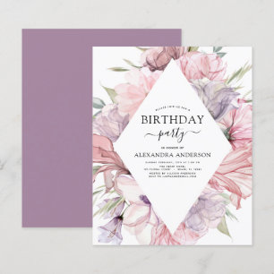 Papier Budget Boho Purple N'Importe Quel Âge Anniversaire