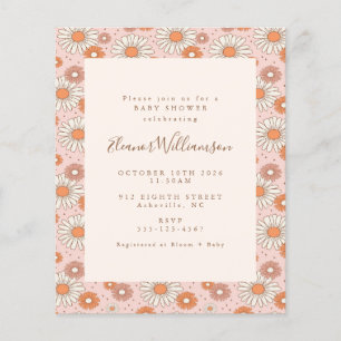 Papier Budget Boho Retro Baby shower floral rose