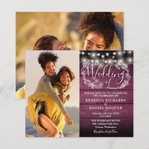 Papier Budget Boho Rustic Lights 2 Photo Mariage Invitati