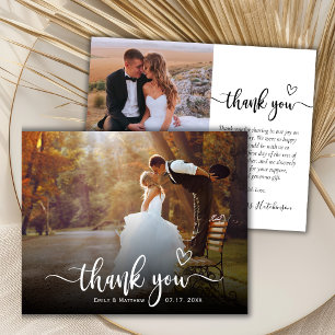 Papier Budget Boho Script Coeur 2 Mariage photo Merci