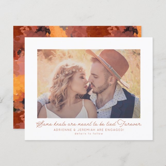 Papier Budget Boho Terracotta Fiançailles photo (Devant / Derrière)