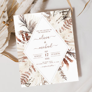 Papier Budget Boho Terracotta Pampas Grass Beige Mariage