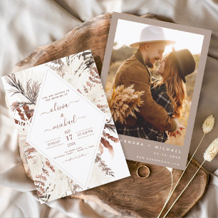 Papier Budget Boho Terracotta Photo Pampas Grass Mariage