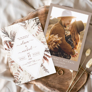 Papier Budget Boho Terracotta Photo Pampas Grass Mariage