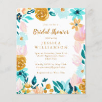 Budget Boho Turquoise aquarelle Fête des mariées f