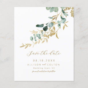 Papier Budget boho vert de sauge d'eucalyptus rustique