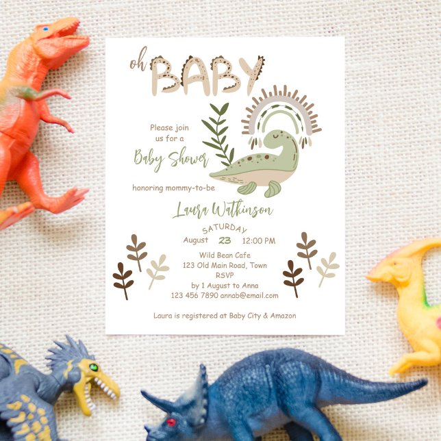 Papier Budget Boho whimssar dinosaures oh baby shower (Créateur téléchargé)