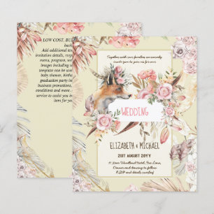 Papier BUDGET Boho Woodland FOX Floral Mariage Moderne
