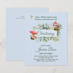 Papier BUDGET Bois Bois Baptême des Invitations