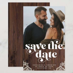 Papier BUDGET Bois Rustique Dentelle Photo Enregistrez la