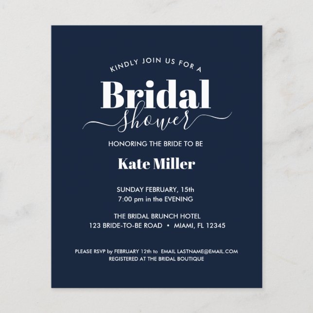 PAPIER BUDGET BOLD NAVY ET FÊTE DES MARIÉES BLANCHE (Devant)