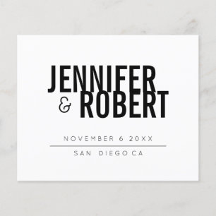Papier BUDGET Bold NOIR MINIMUM MARIAGE ENREGISTRER LA DA