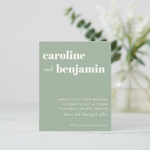 Papier Budget Bold Sage Vert Faire-part de mariage modern