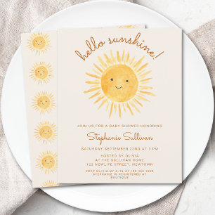 Papier Budget Bonjour Sunshine Boho Baby shower Invitatio