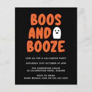 Papier Budget Boos & Booze mignon Ghost Halloween Invitat