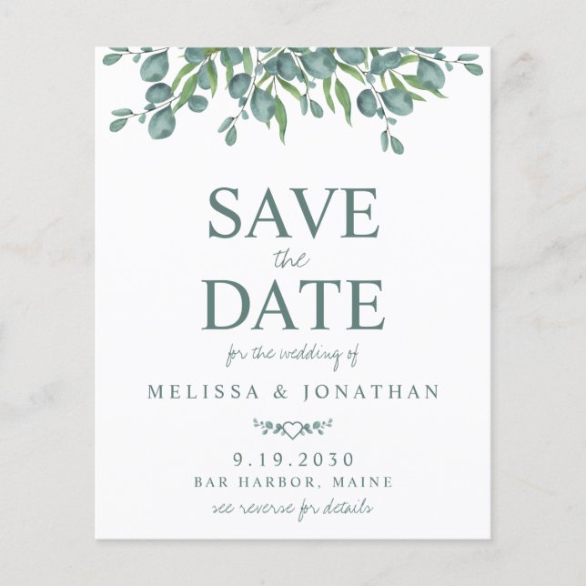 Papier Budget Botanical Greenery QR Code Enregistrer la d (Devant)