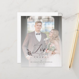 Papier Budget Botanique Élégant Amour & Merci Mariage Pic