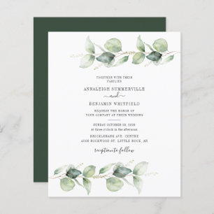 Papier Budget Botanique Eucalyptus Faire-part de mariage
