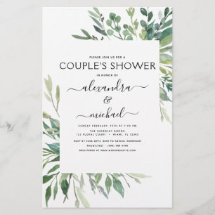 Papier Budget Botanique Verdure Foliage Couple's Shower