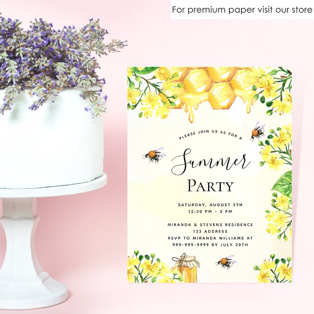 Papier Budget bourdon abeilles fleur nid d'abeille été (Créateur téléchargé)
