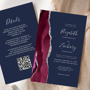 Papier Budget Bourgogne Argent Agate Marine QR Code Maria