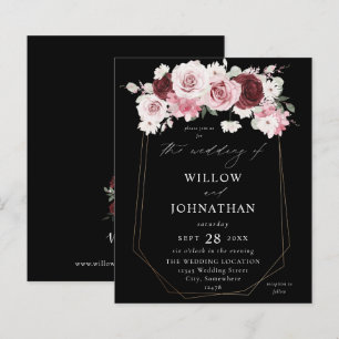 Papier Budget Bourgogne & Blush rose 6Ele Mariage Floral 