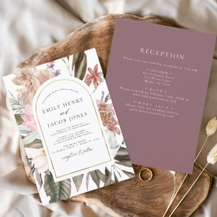 Papier Budget Bourgogne Boho Floral tout en un Mariage