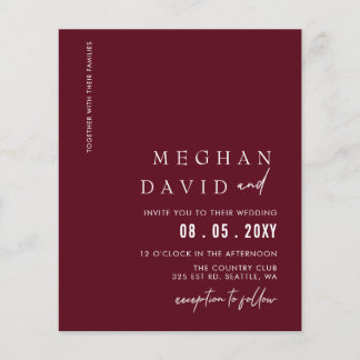 Papier Budget Bourgogne Faire-part de mariage moderne