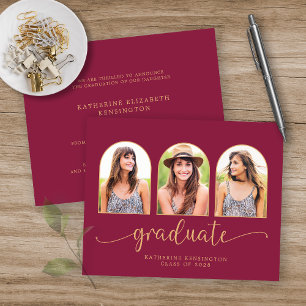 Papier Budget Bourgogne Gold Arch 3 Photo Graduation