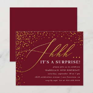 Papier Budget Bourgogne & Gold Confetti Surprise Party
