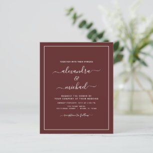 Papier Budget Bourgogne Mariage Typographie moderne