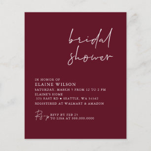 Papier Budget Bourgogne moderne nuptiale Invitation