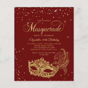 Papier BUDGET Bourgogne Parties scintillant or Masquerade