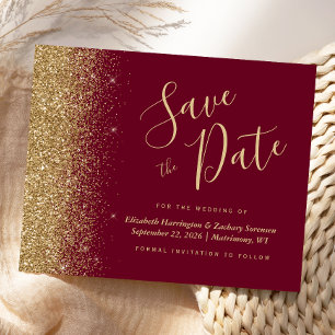 Papier Budget Bourgogne Rouge Or Paillettes Enregistrez l